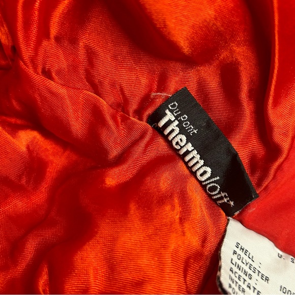 Andrew Marc New York Vintage Snow Ski Jacket Bright Red Brown Fur Collar Gold - Picture 8 of 11